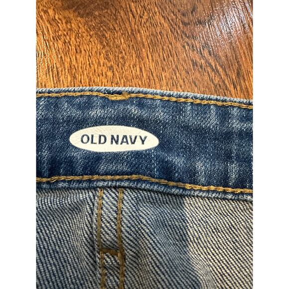 Old Navy Women's Raw Hem Distressed Denim Mini Skirt Medium Wash Size 14 - Picture 4 of 8